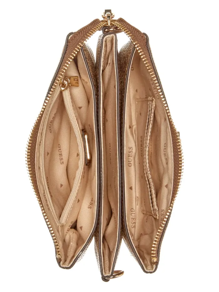 GUESS Crossbodies Latona Quattro G Mini Crossbody Brown 8211 Unisex