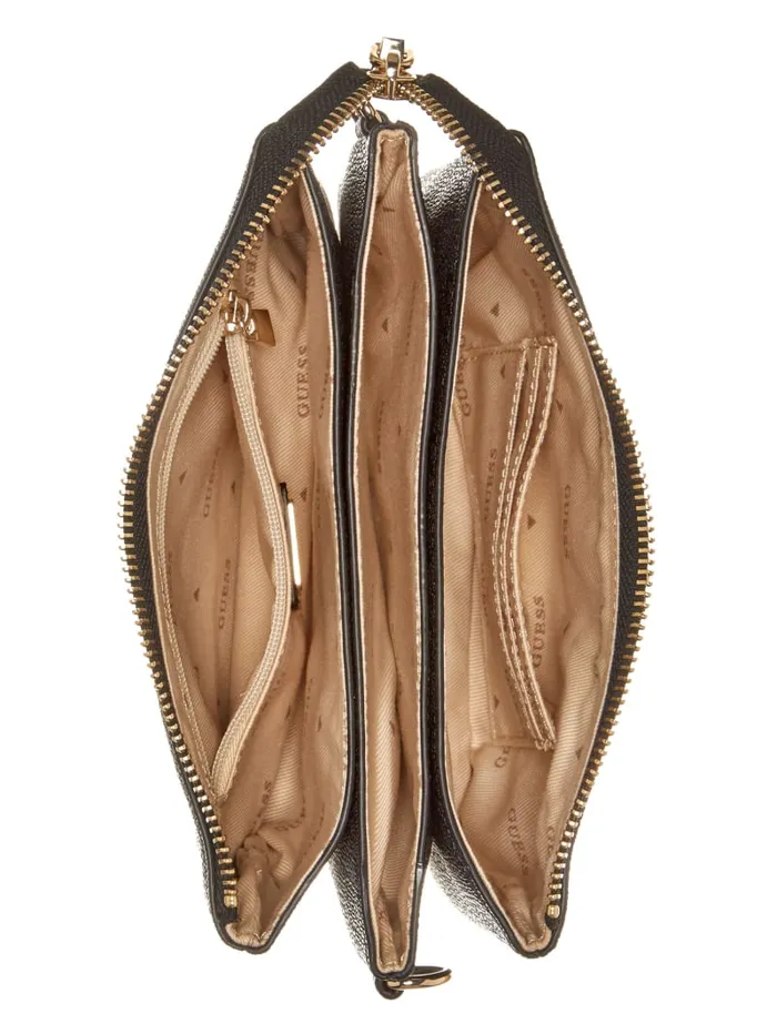 GUESS Crossbodies Latona Quattro G Mini Crossbody Brown 8211 Unisex