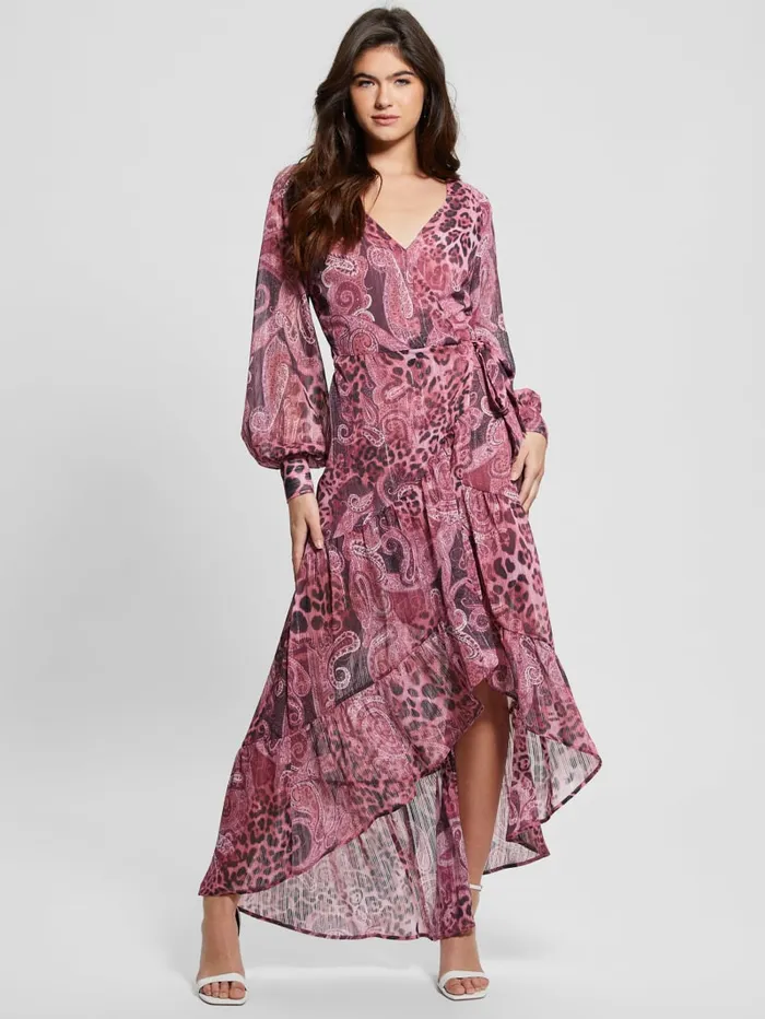 GUESS Dresses and Jumpsuits Eco Nuovo Bahia Wrap Maxi Dress Purple 8211 Women