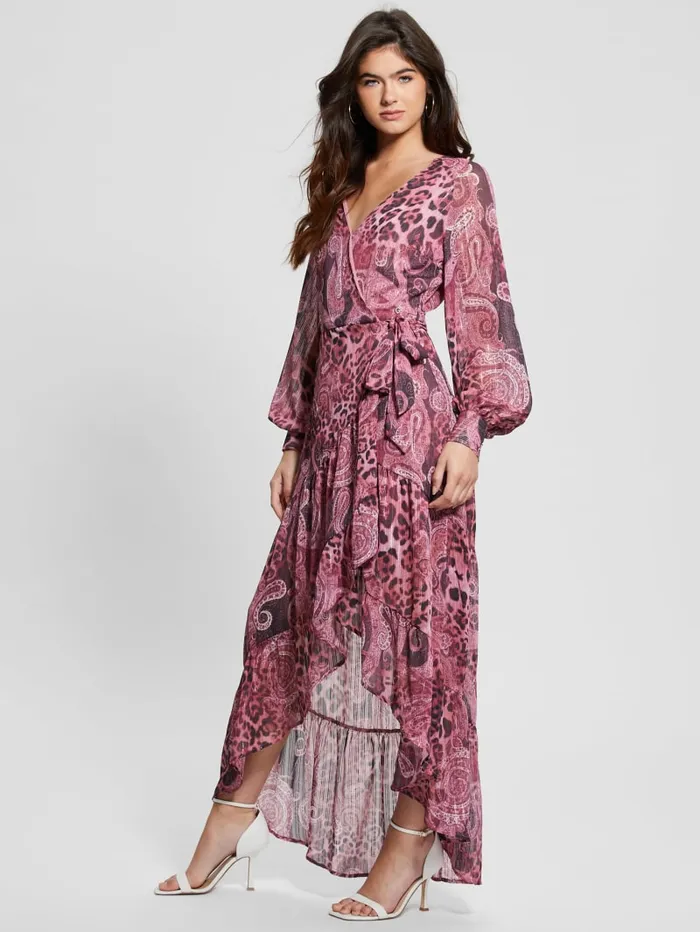 GUESS Dresses and Jumpsuits Eco Nuovo Bahia Wrap Maxi Dress Purple 8211 Women
