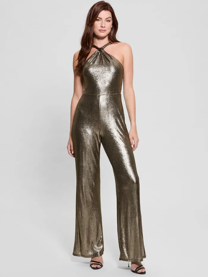 GUESS Dresses and Jumpsuits Eleny Metallic Jumpsuit Gold 8211 Women