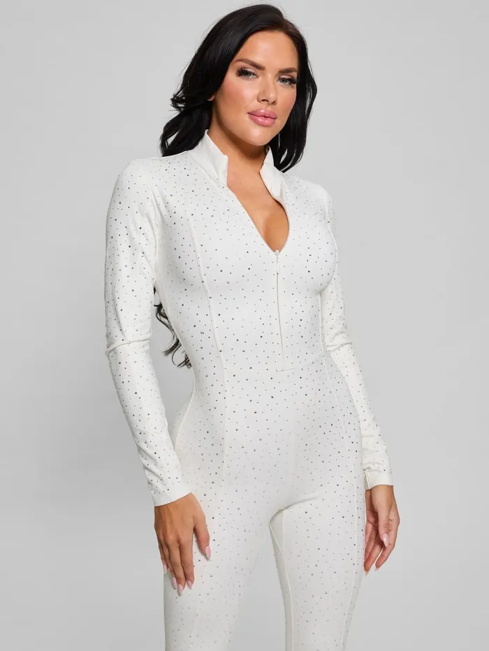 GUESS Dresses and Jumpsuits Nati Rhinestone Jumpsuit White 8211 Women
