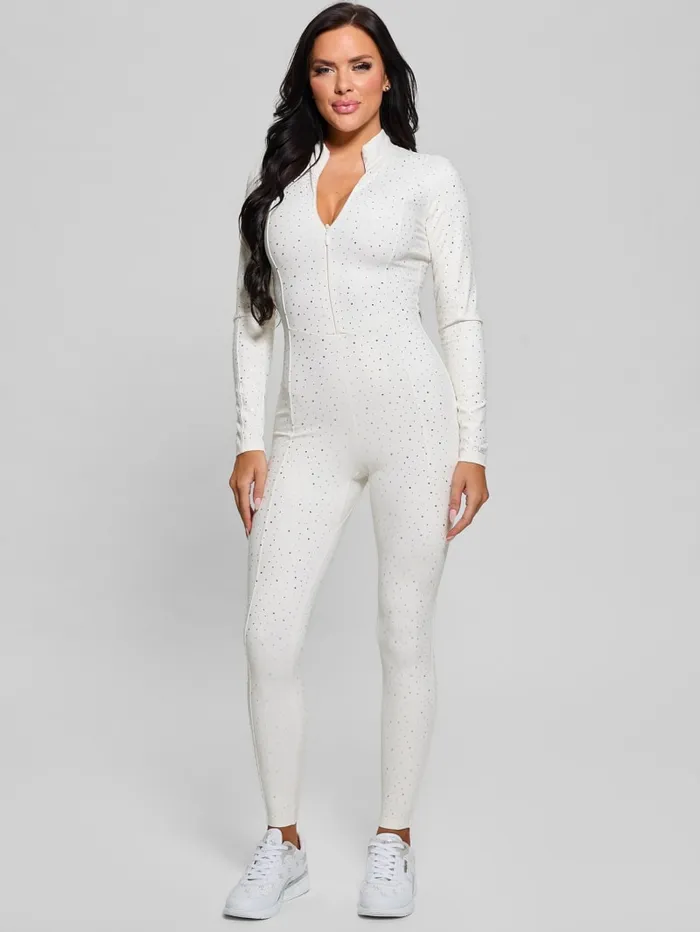 GUESS Dresses and Jumpsuits Nati Rhinestone Jumpsuit White 8211 Women