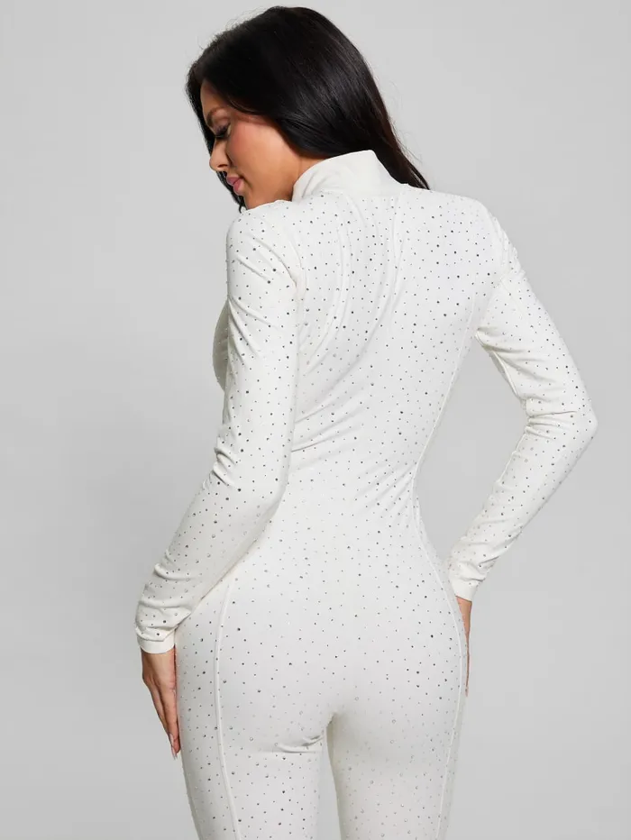 GUESS Dresses and Jumpsuits Nati Rhinestone Jumpsuit White 8211 Women