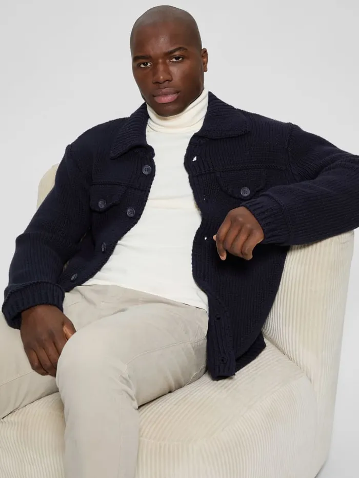 GUESS Gifts For Him Silas Trucker Sweater Blue 8211 Men