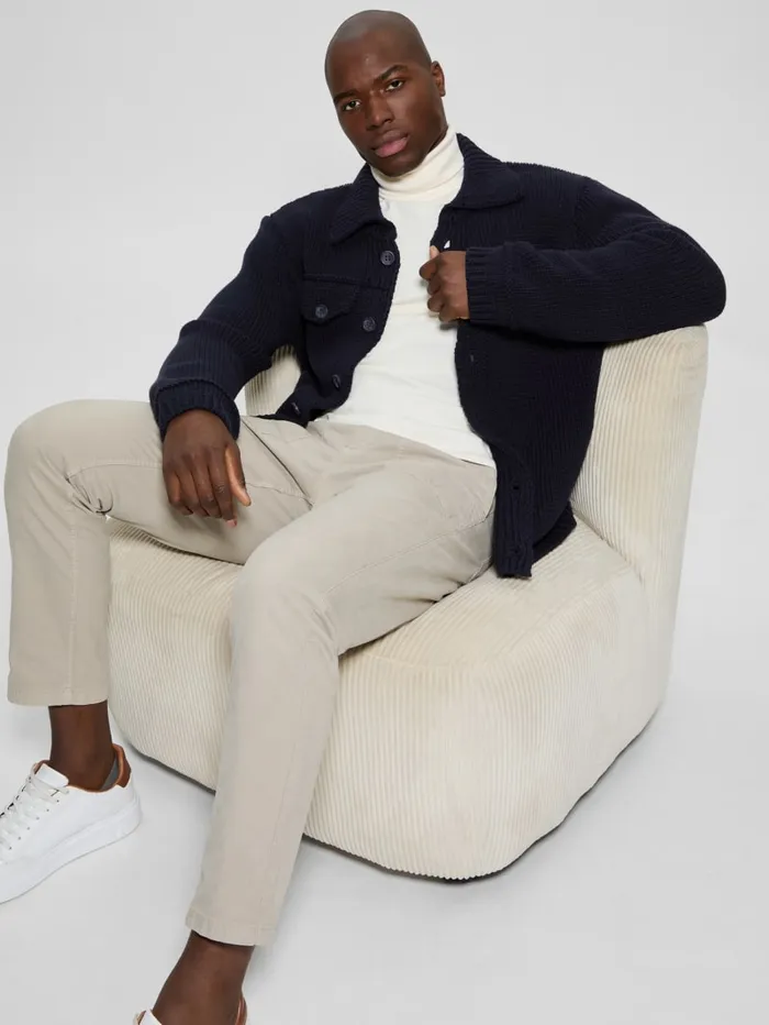 GUESS Gifts For Him Silas Trucker Sweater Blue 8211 Men