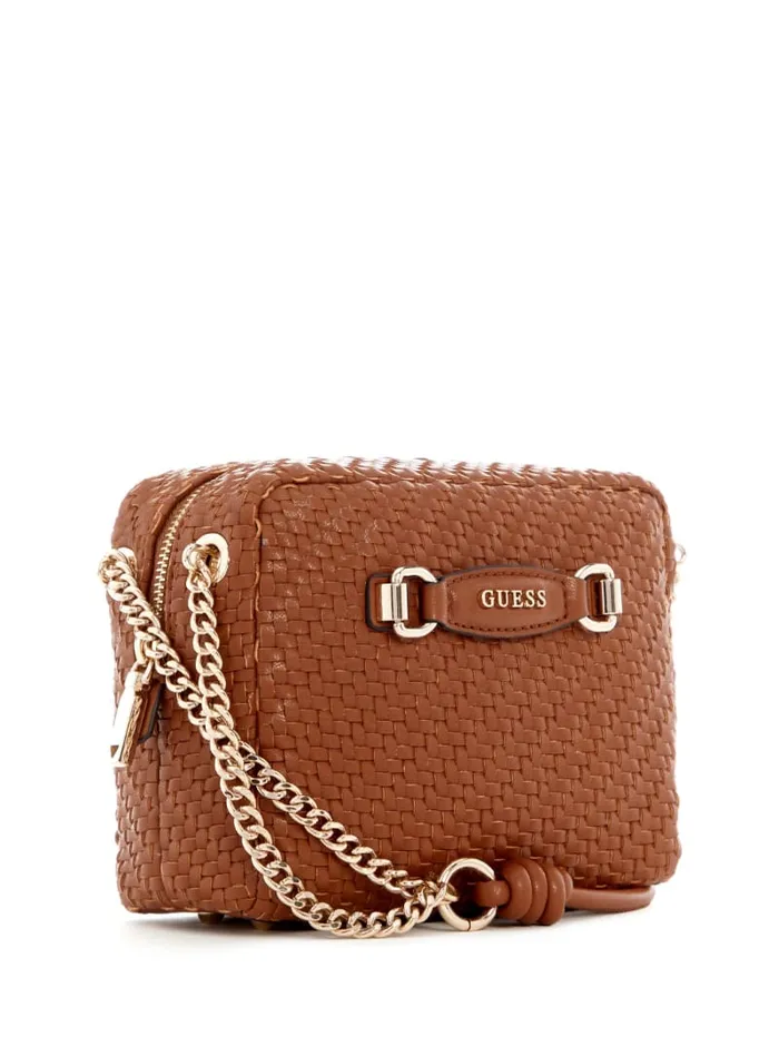 GUESS Handbags Francy Camera Crossbody Brown 8211 Women