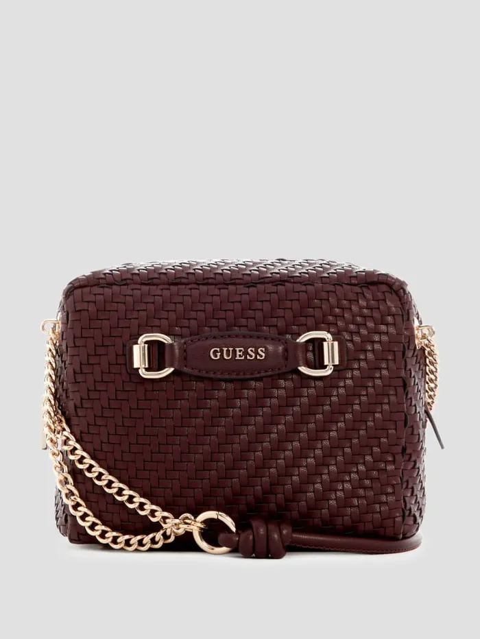 GUESS Handbags Francy Camera Crossbody Brown 8211 Women