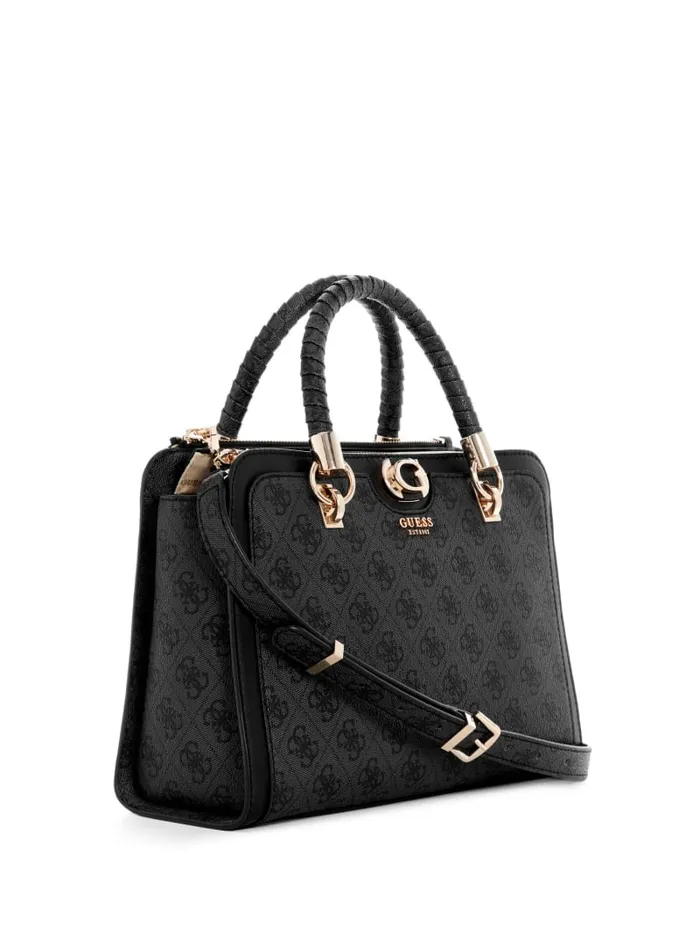GUESS Handbags Orlina Logo Society Satchel Black 8211 Women