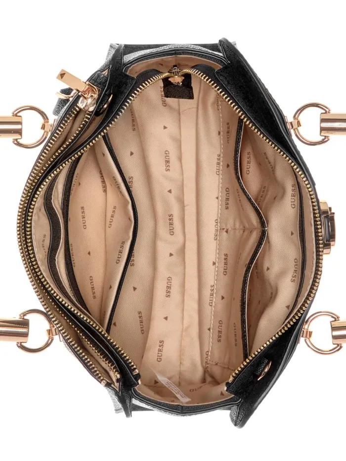 GUESS Handbags Orlina Logo Society Satchel Black 8211 Women