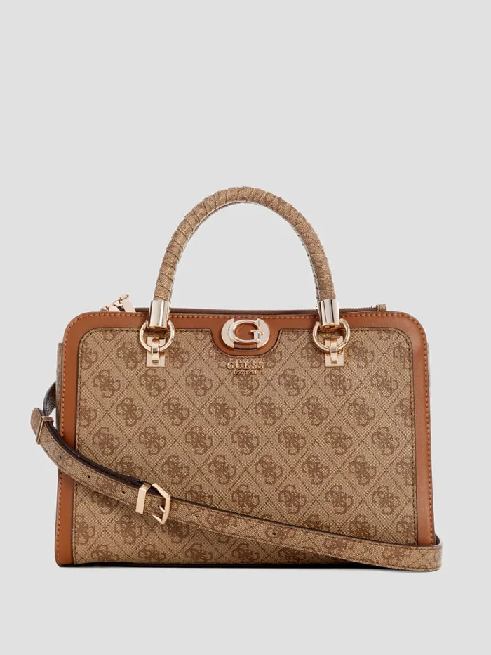 GUESS Handbags Orlina Logo Society Satchel Black 8211 Women