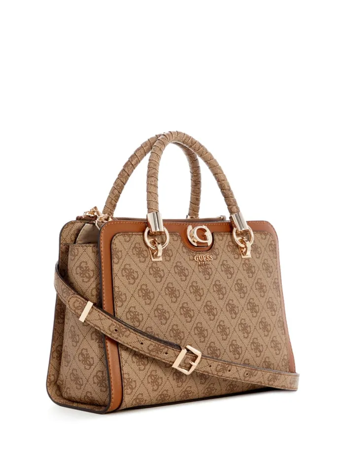 GUESS Handbags Orlina Logo Society Satchel Black 8211 Women