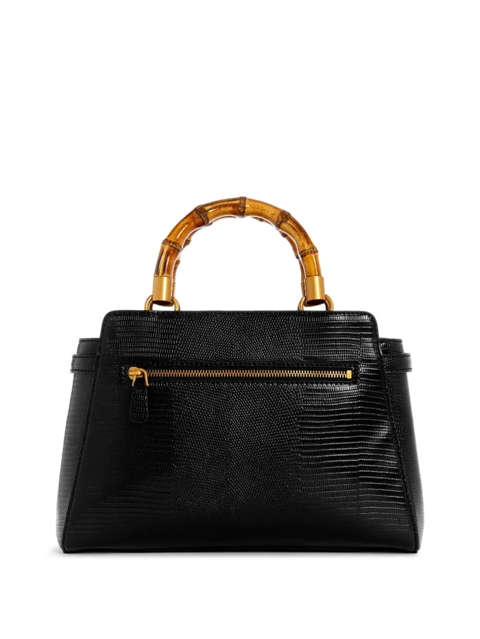 GUESS Handbags Sibel Bamboo Handle Satchel White 8211 Women