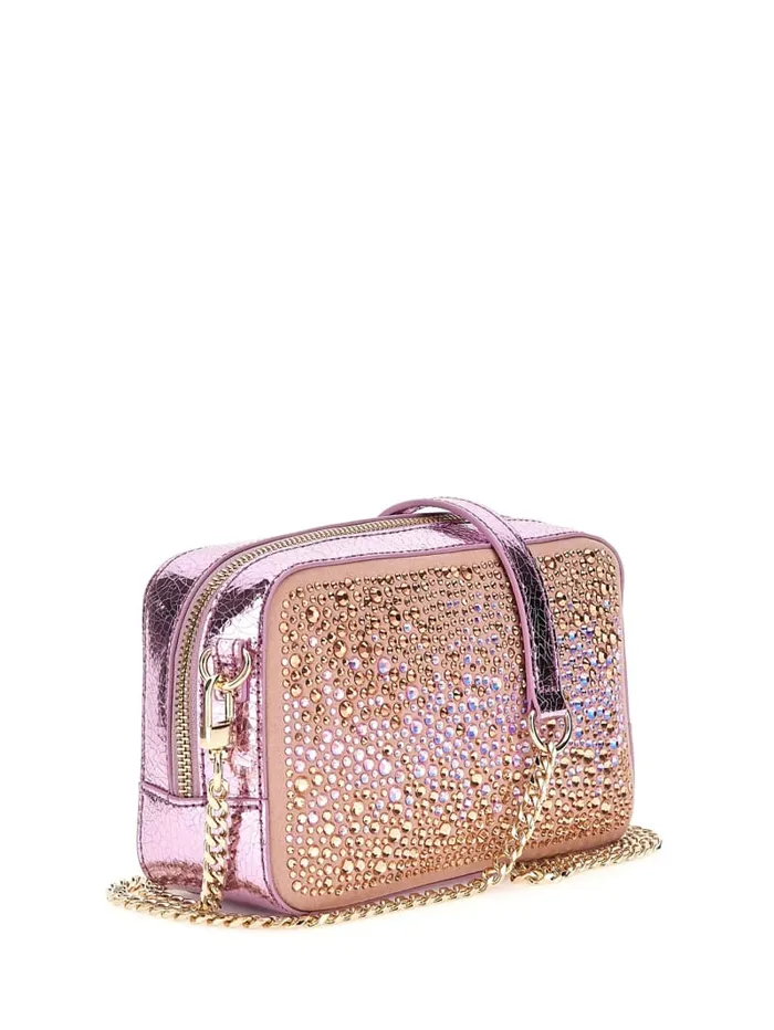 GUESS Handbags Sofia Crystal Mini Crossbody Pink 8211 Women