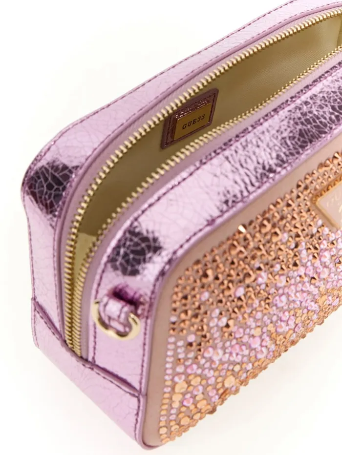 GUESS Handbags Sofia Crystal Mini Crossbody Pink 8211 Women