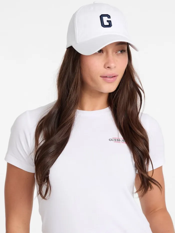 GUESS Hats and Scarves Eco Twill Trucker Hat White 8211 Women