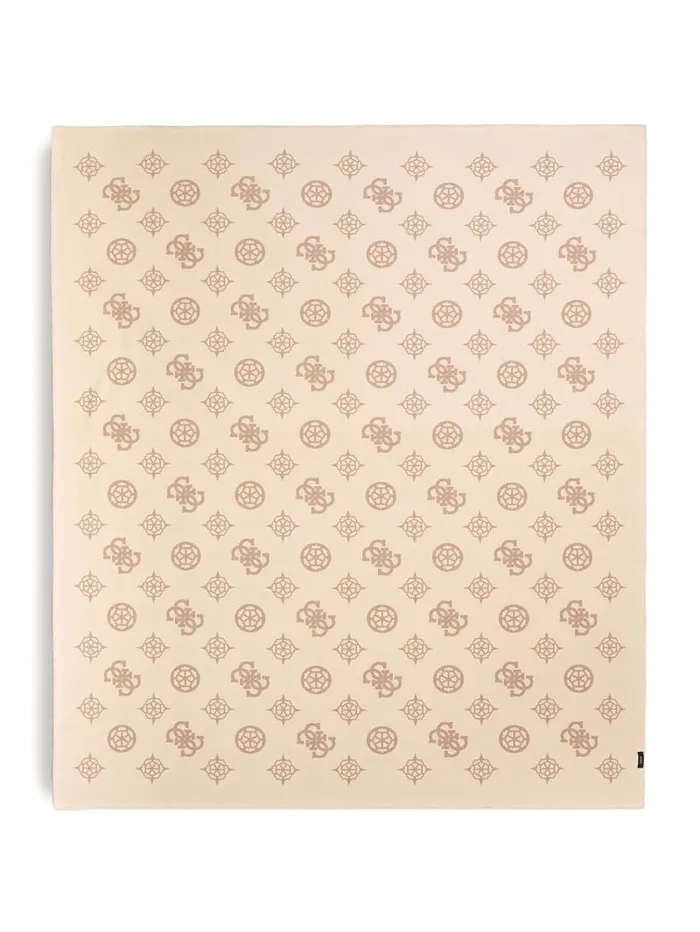 GUESS Home Fleece Peony Blanket Beige 8211 Women