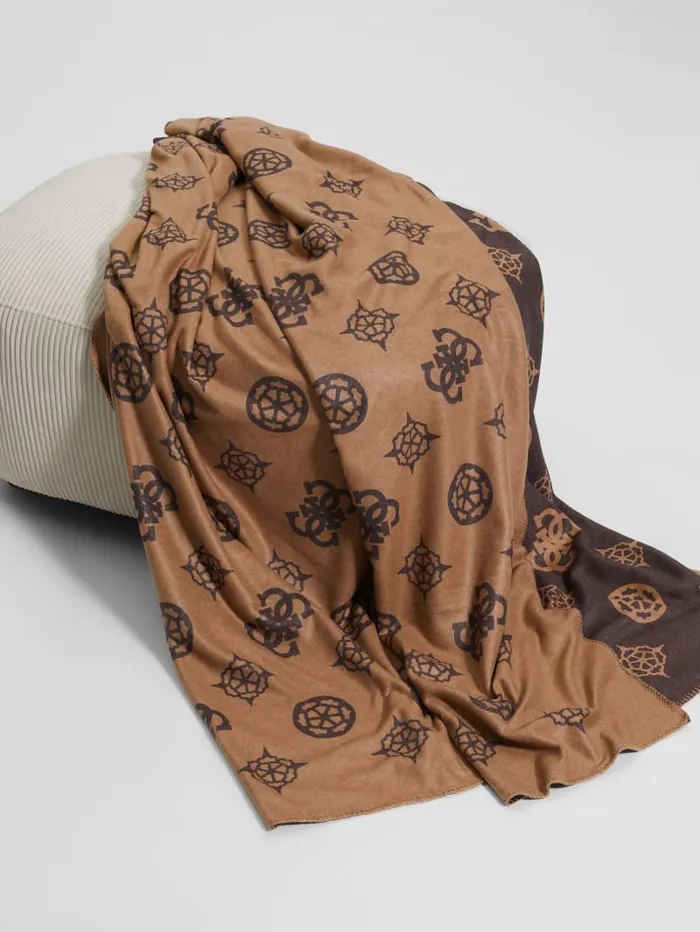 GUESS Home Fleece Peony Blanket Black 8211 Women