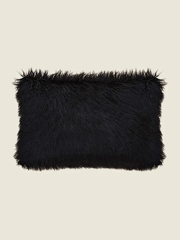 GUESS Home Helma Rectangular FauxFur Pillow Black 8211 Women