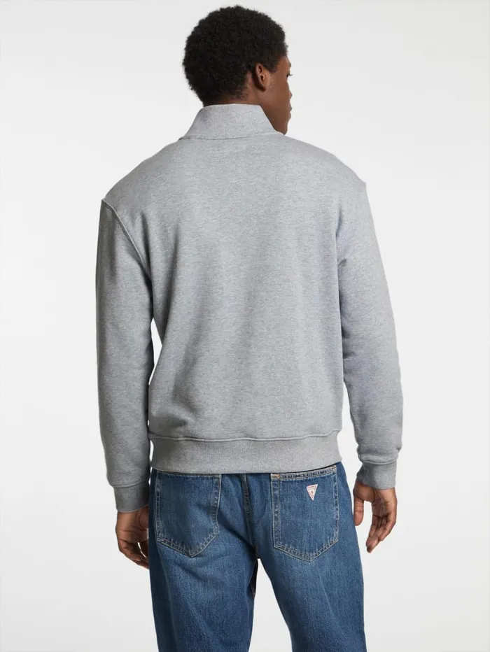 GUESS Hoodies and Sweaters Eco HalfZip Logo Sweater Black 8211 Men