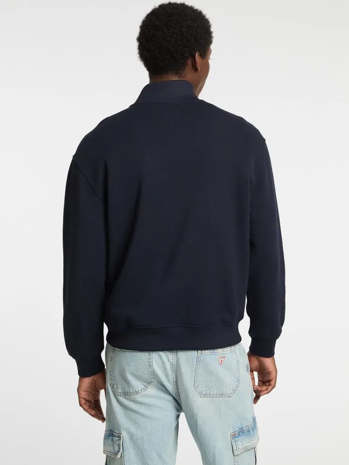 GUESS Hoodies and Sweaters Eco HalfZip Logo Sweater Black 8211 Men