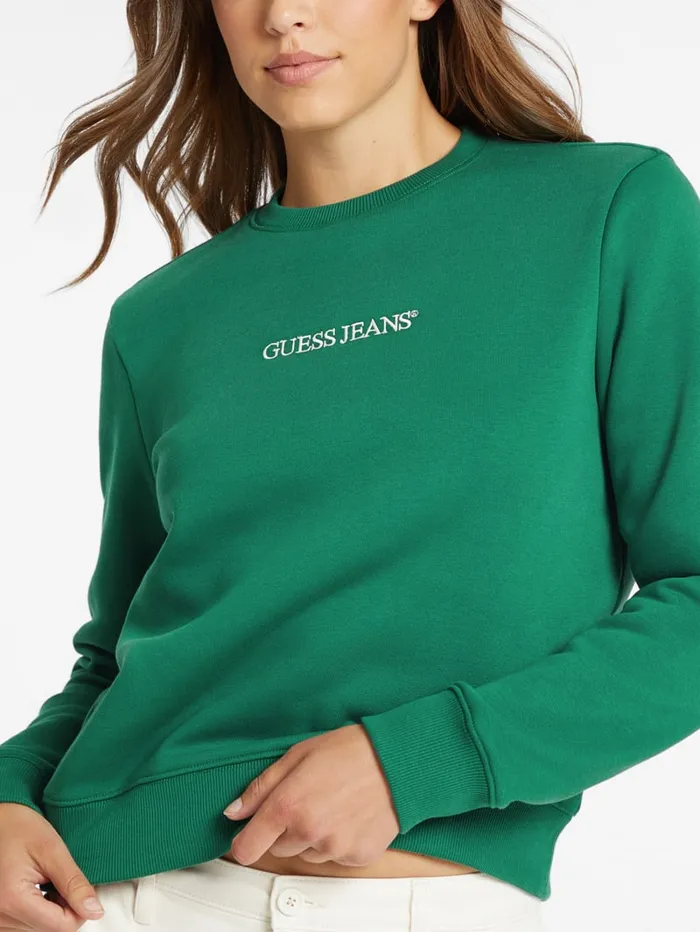 GUESS Hoodies and Sweaters Embroidered Logo Sweatshirt Green 8211 Women