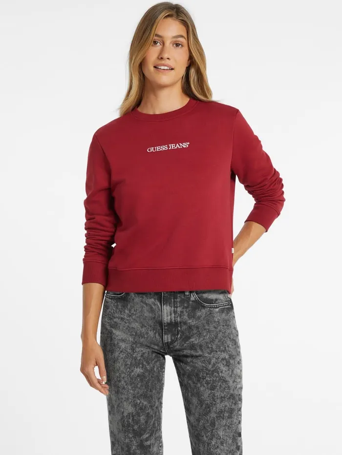 GUESS Hoodies and Sweaters Embroidered Logo Sweatshirt Green 8211 Women