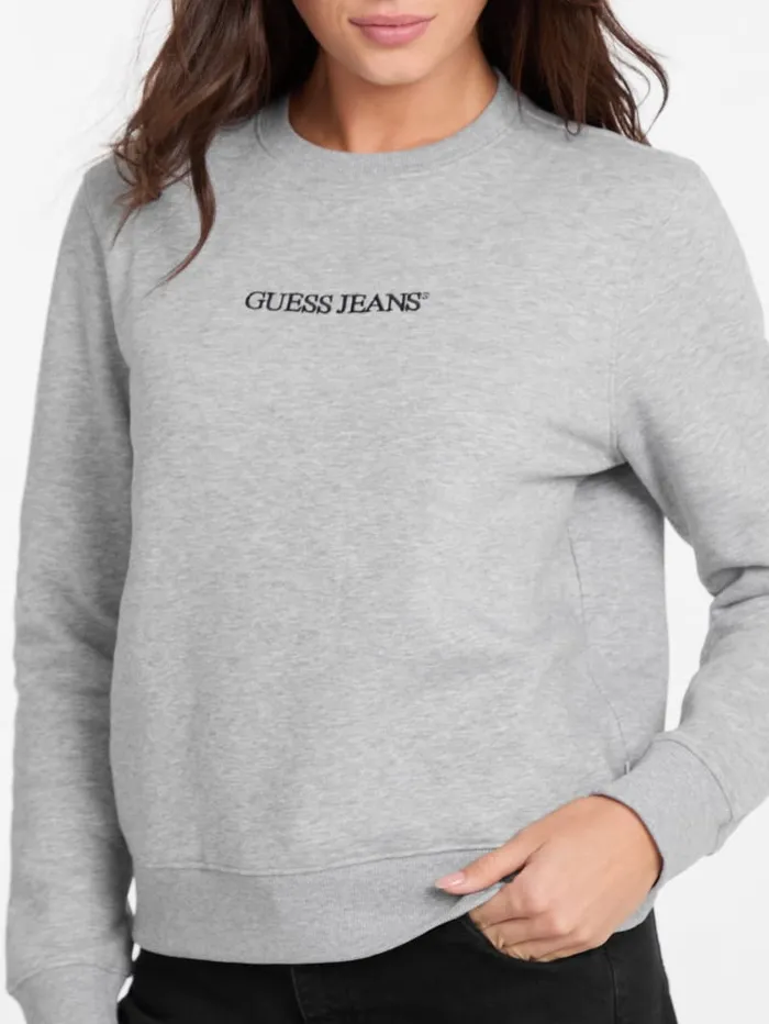 GUESS Hoodies and Sweaters Embroidered Logo Sweatshirt Green 8211 Women