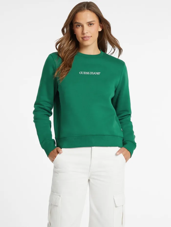 GUESS Hoodies and Sweaters Embroidered Logo Sweatshirt Green 8211 Women