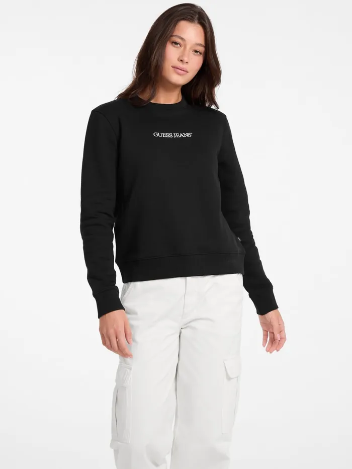 GUESS Hoodies and Sweaters Embroidered Logo Sweatshirt Green 8211 Women