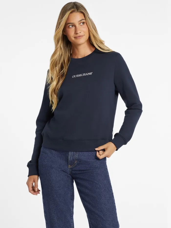 GUESS Hoodies and Sweaters Embroidered Logo Sweatshirt Green 8211 Women