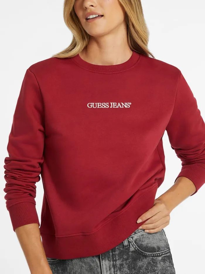 GUESS Hoodies and Sweaters Embroidered Logo Sweatshirt Green 8211 Women