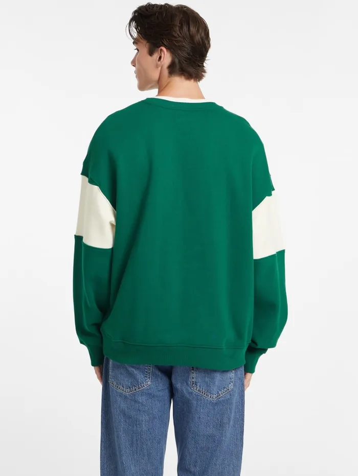 GUESS Hoodies and Sweaters Horizontal Stripe Crewneck Sweatshirt Black 8211 Men