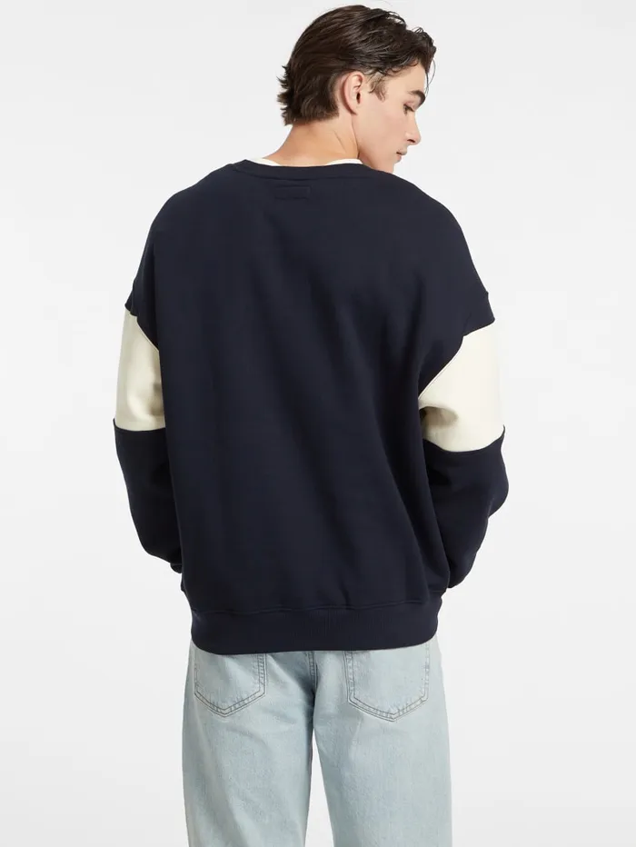 GUESS Hoodies and Sweaters Horizontal Stripe Crewneck Sweatshirt Black 8211 Men