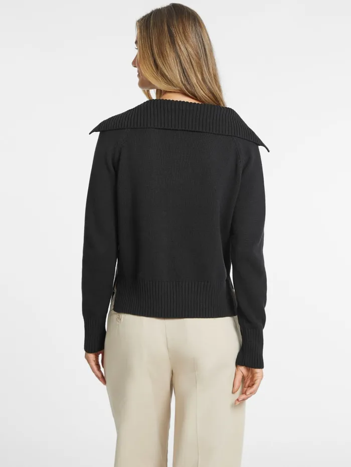 GUESS Hoodies and Sweaters Mini Triangle Polo Sweater Gray 8211 Women
