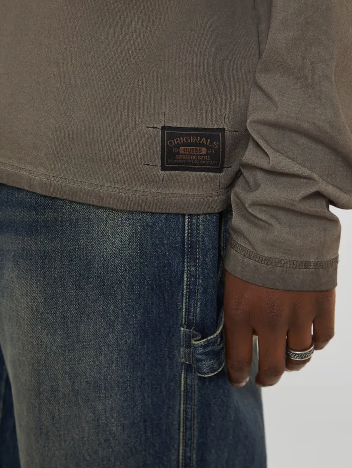 GUESS Hoodies and Sweaters Originals Layered Crewneck Brown 8211 Men