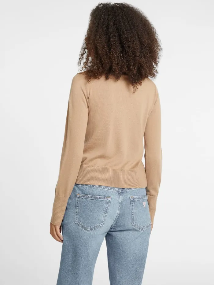 GUESS Hoodies and Sweaters Silk And WoolBlend Turtleneck Logo Sweater Pink 8211 Women