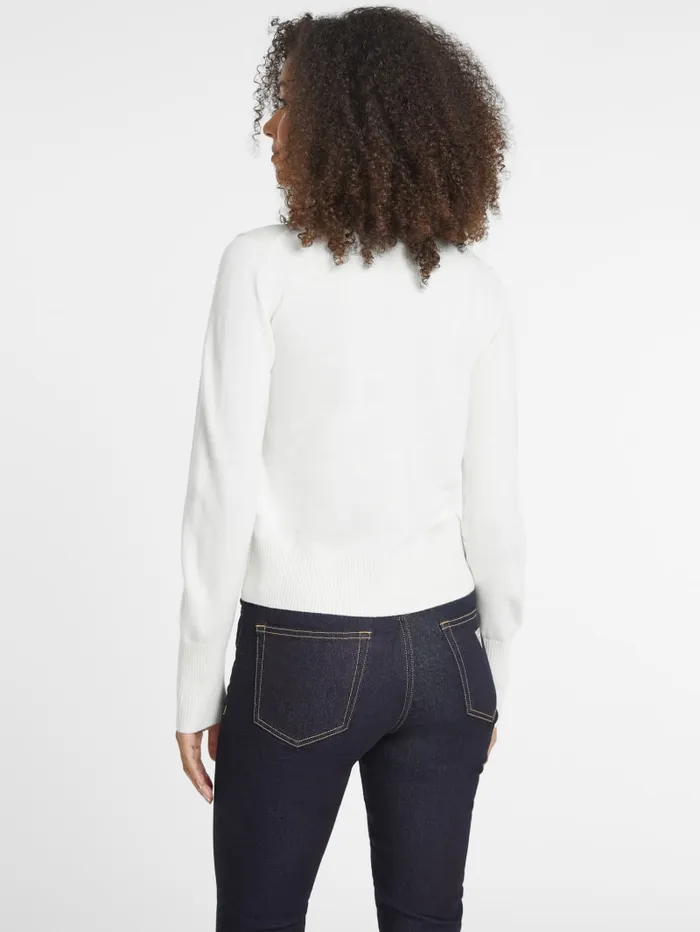 GUESS Hoodies and Sweaters Silk And WoolBlend Turtleneck Logo Sweater Pink 8211 Women