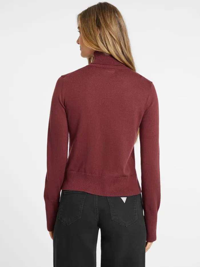 GUESS Hoodies and Sweaters Silk And WoolBlend Turtleneck Logo Sweater Pink 8211 Women