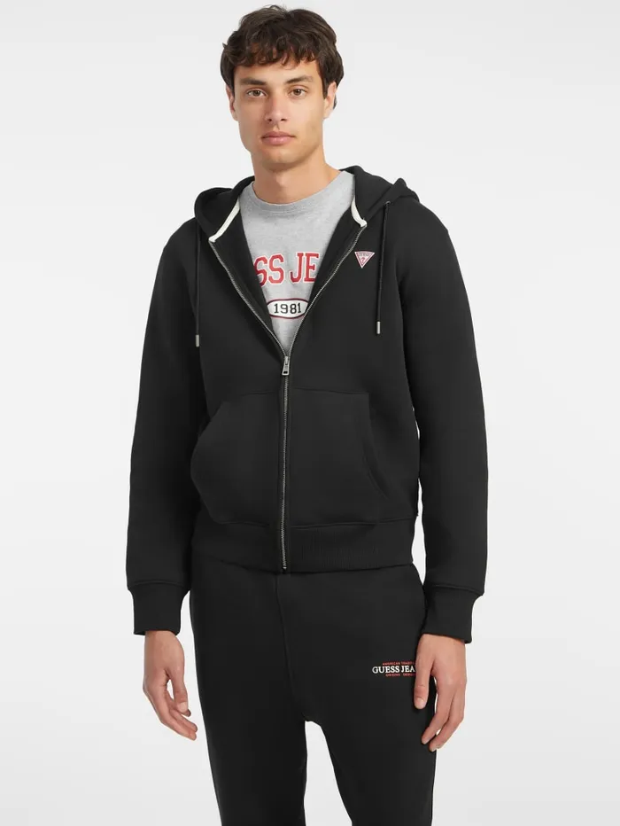 GUESS Hoodies and Sweaters Slim Mini Patch ZipUp Hoodie Black 8211 Men