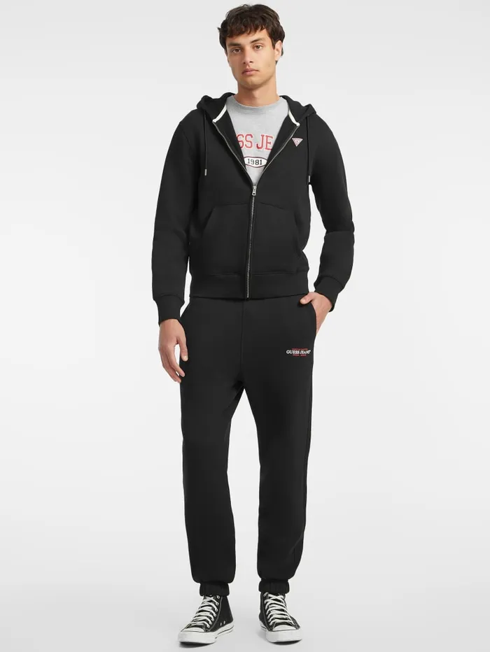 GUESS Hoodies and Sweaters Slim Mini Patch ZipUp Hoodie Black 8211 Men