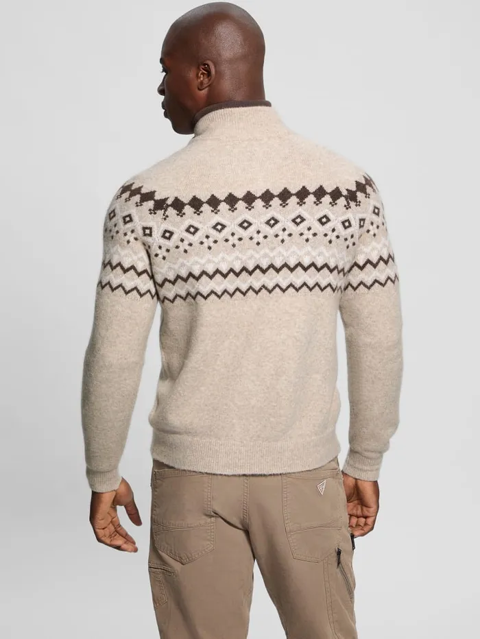 GUESS Hoodies and Sweaters WoolBlend HalfZip Sweater Blue 8211 Men