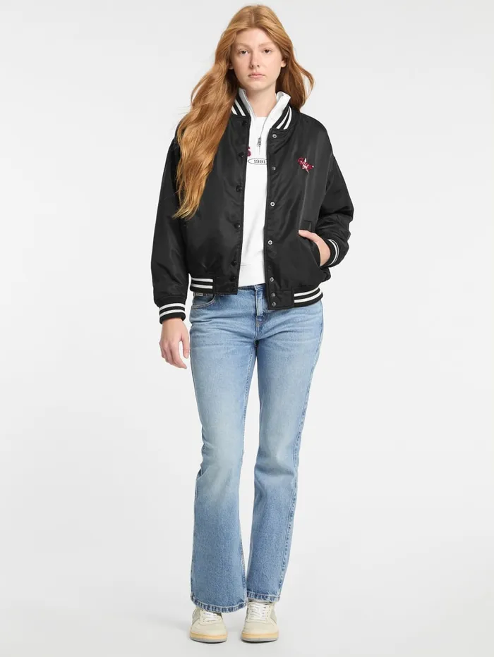 GUESS Jackets and Coats Eco Embroidered Varsity Jacket White 8211 Women