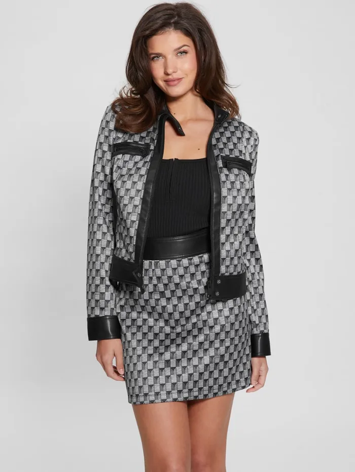 GUESS Jackets and Coats Eco Greta Moto Jacket Brown 8211 Women