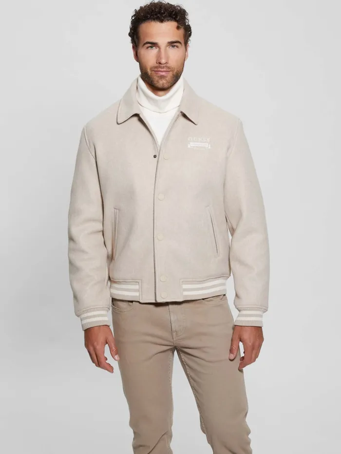 GUESS Jackets and Coats Eco Melton Flight Jacket Blue 8211 Men