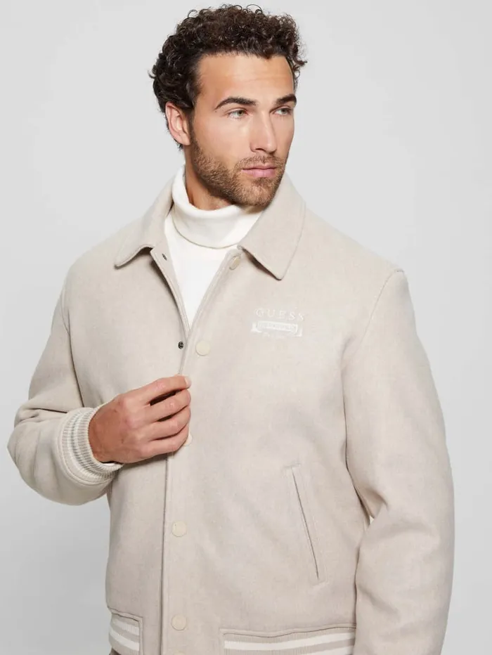 GUESS Jackets and Coats Eco Melton Flight Jacket Blue 8211 Men