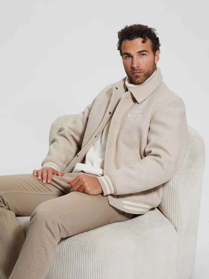 GUESS Jackets and Coats Eco Melton Flight Jacket Blue 8211 Men