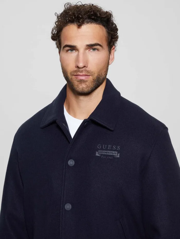 GUESS Jackets and Coats Eco Melton Flight Jacket Blue 8211 Men