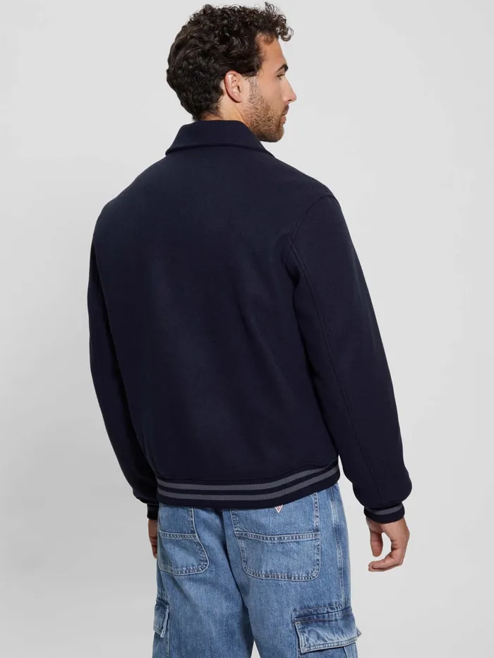 GUESS Jackets and Coats Eco Melton Flight Jacket Blue 8211 Men