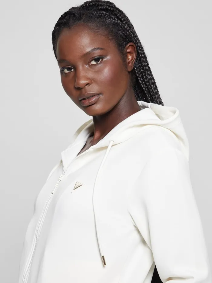 GUESS Jackets and Coats Eco Olympe FullZip Hoodie Sweatshirt White 8211 Women